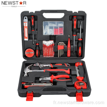 86pcs Kit d&#39;outils de ménage noir rouge